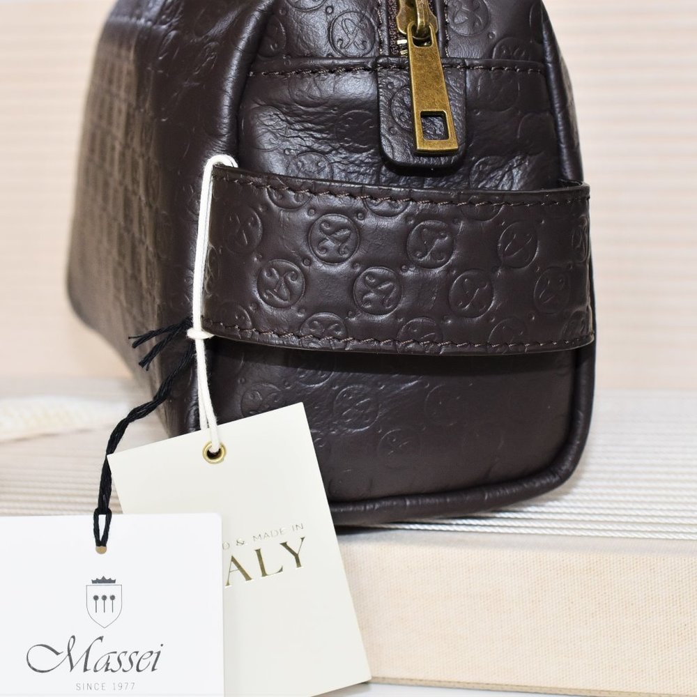 NWT Mens Made in Italy leather Massei Toiletry bag - Picture 3 of 8
